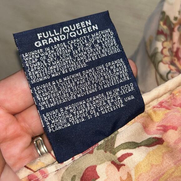 RALPH LAUREN Hydrangea Flora Natural FULL/QUEEN Comforter Vintage USA Made - Picture 9 of 11